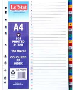 Index Divider PP 1-31 Printed