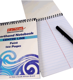 A5 Short Hand Wire Notebook Centre Line